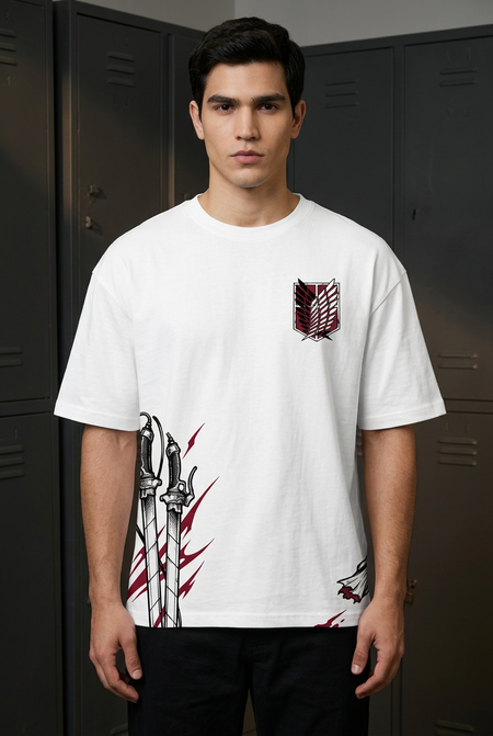 Levi white oversized tee front