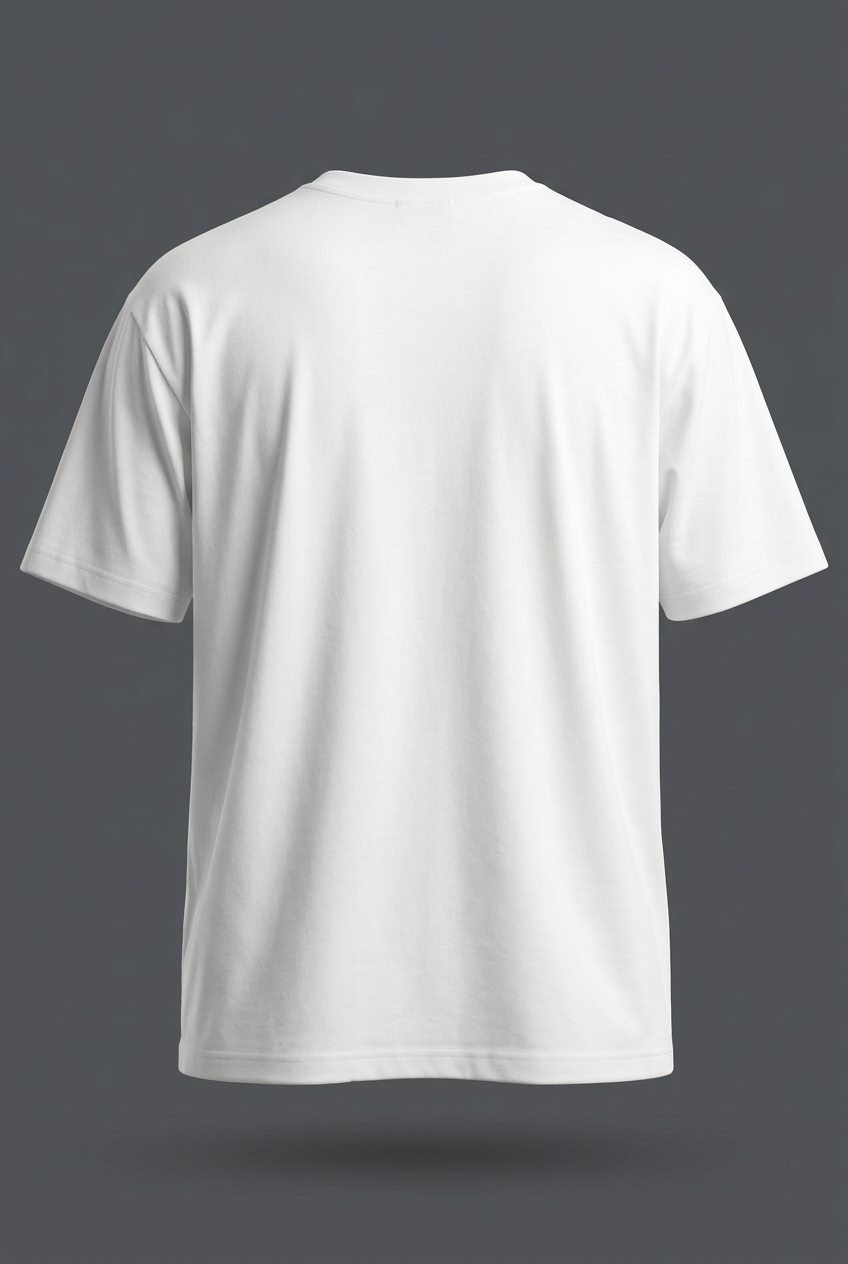 Plain white tee back