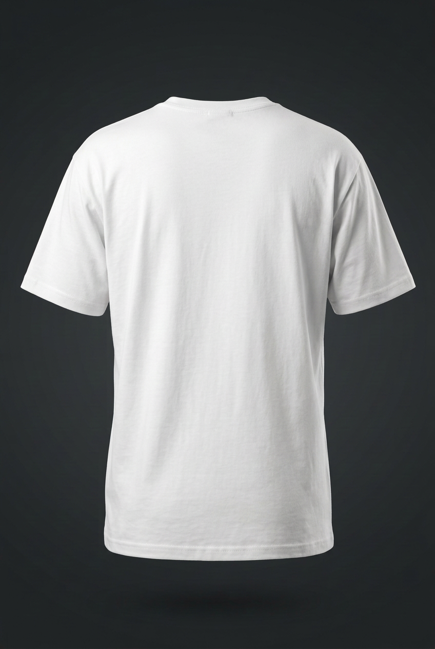 Plain white tee back