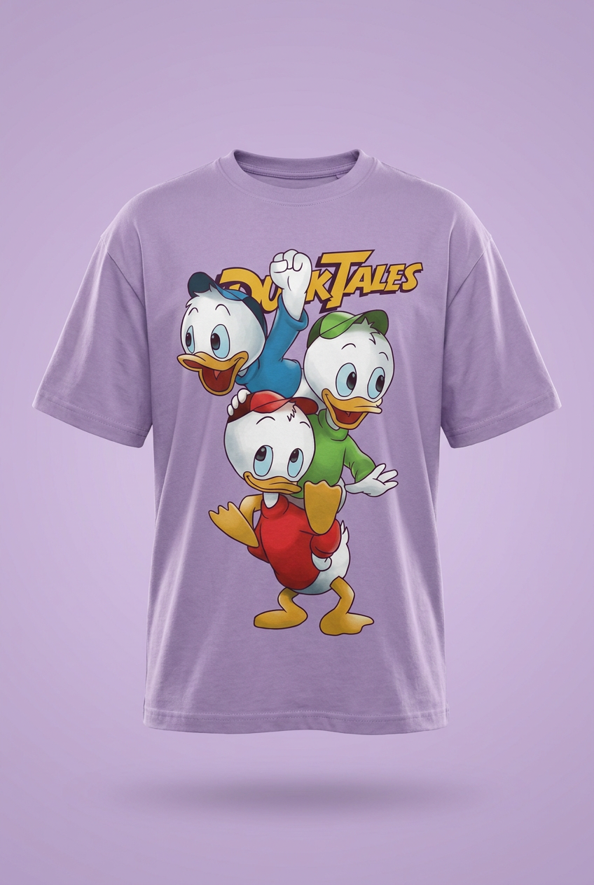 DuckTales lavender tee front garment-only mockup