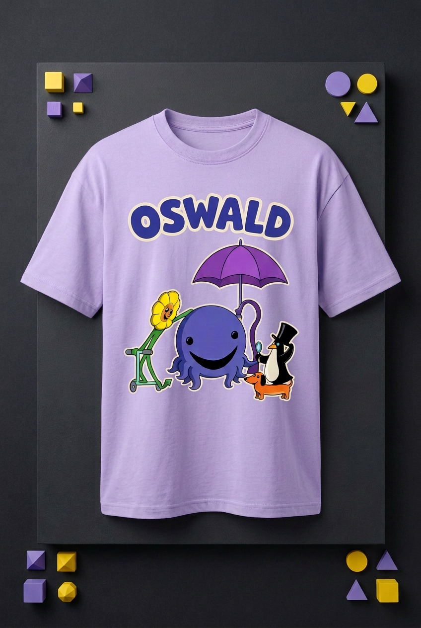Oswald lavender tee flat lay