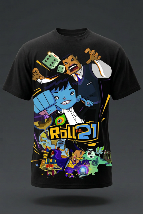 Roll No. 21 Black Graphic Tee