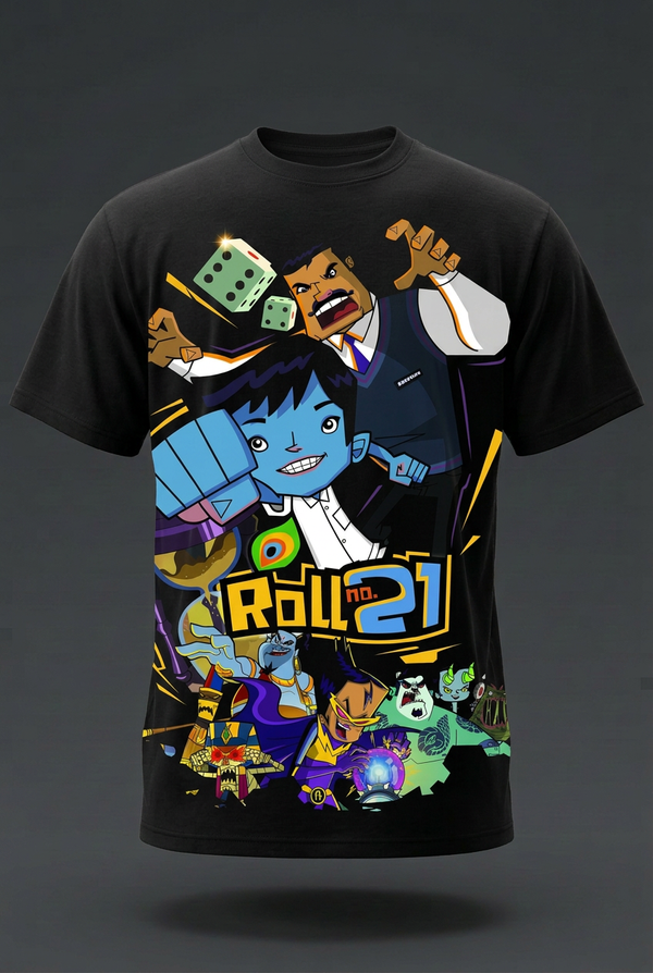 Roll No. 21 Black Graphic Tee