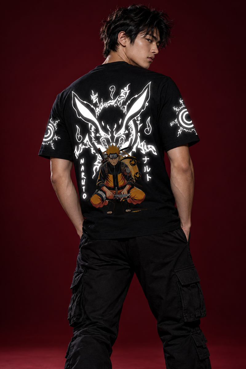 Naruto Nine Tails Reflective Regular-Fit T-Shirt
