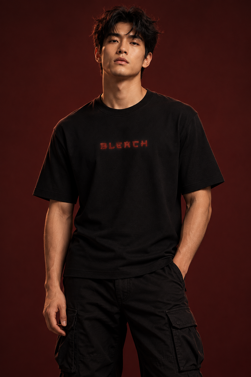 Bleach regular-fit front hero with red chest lettering
