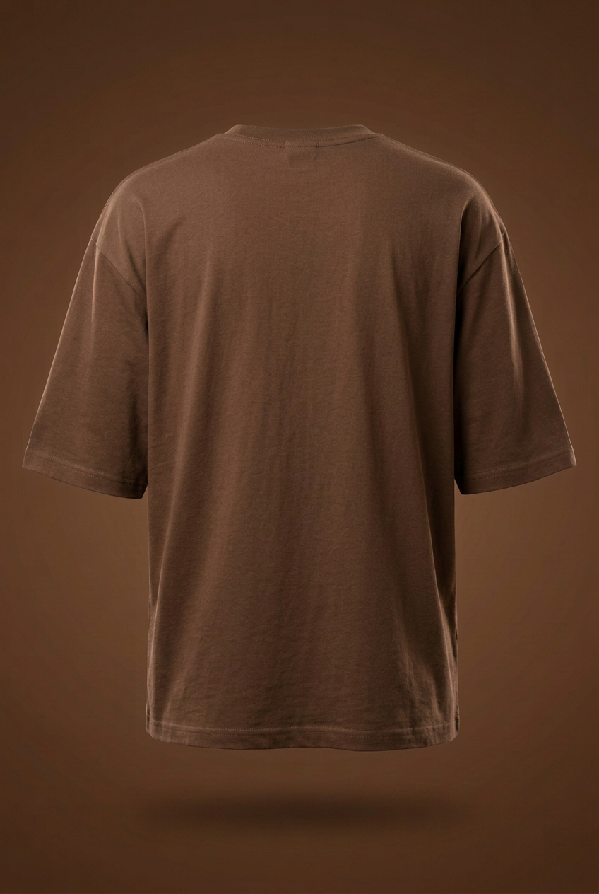 Plain coffee-brown tee back