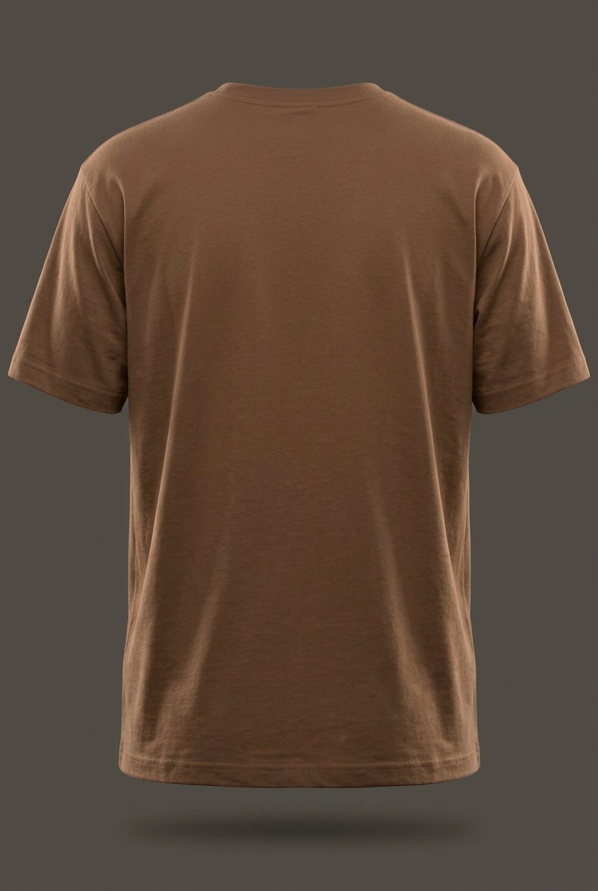 Plain coffee-brown tee back