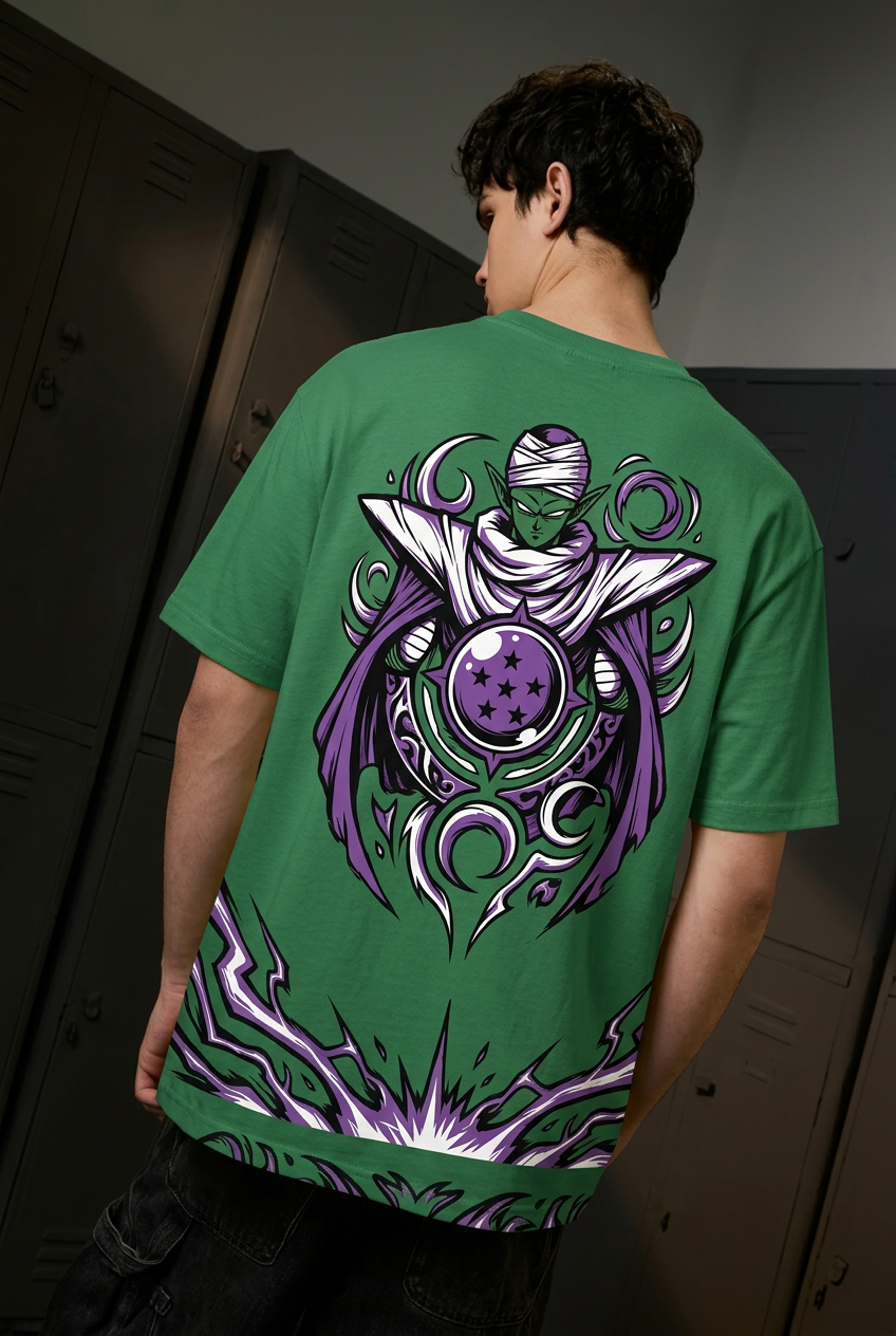 Piccolo green tee back artwork