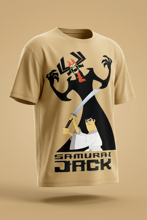 Samurai Jack & Aku Sand Beige Graphic Tee