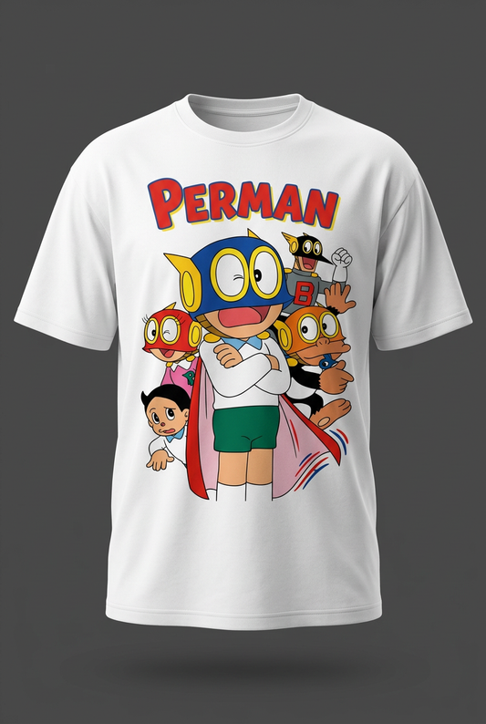Perman white tee front mockup