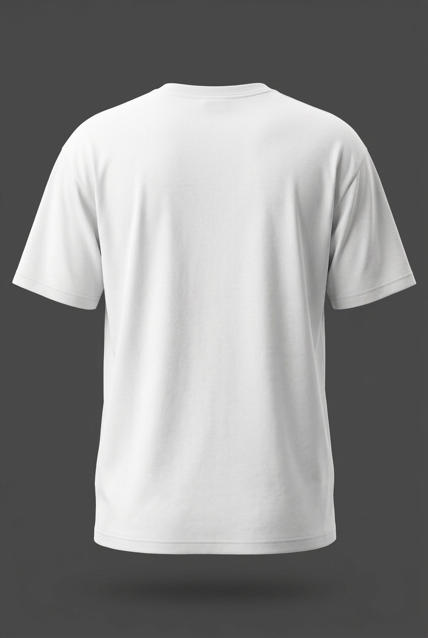 Plain white tee back
