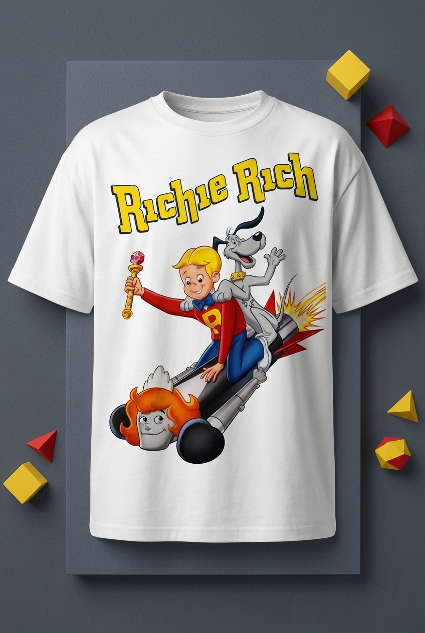 Richie Rich white tee flat lay