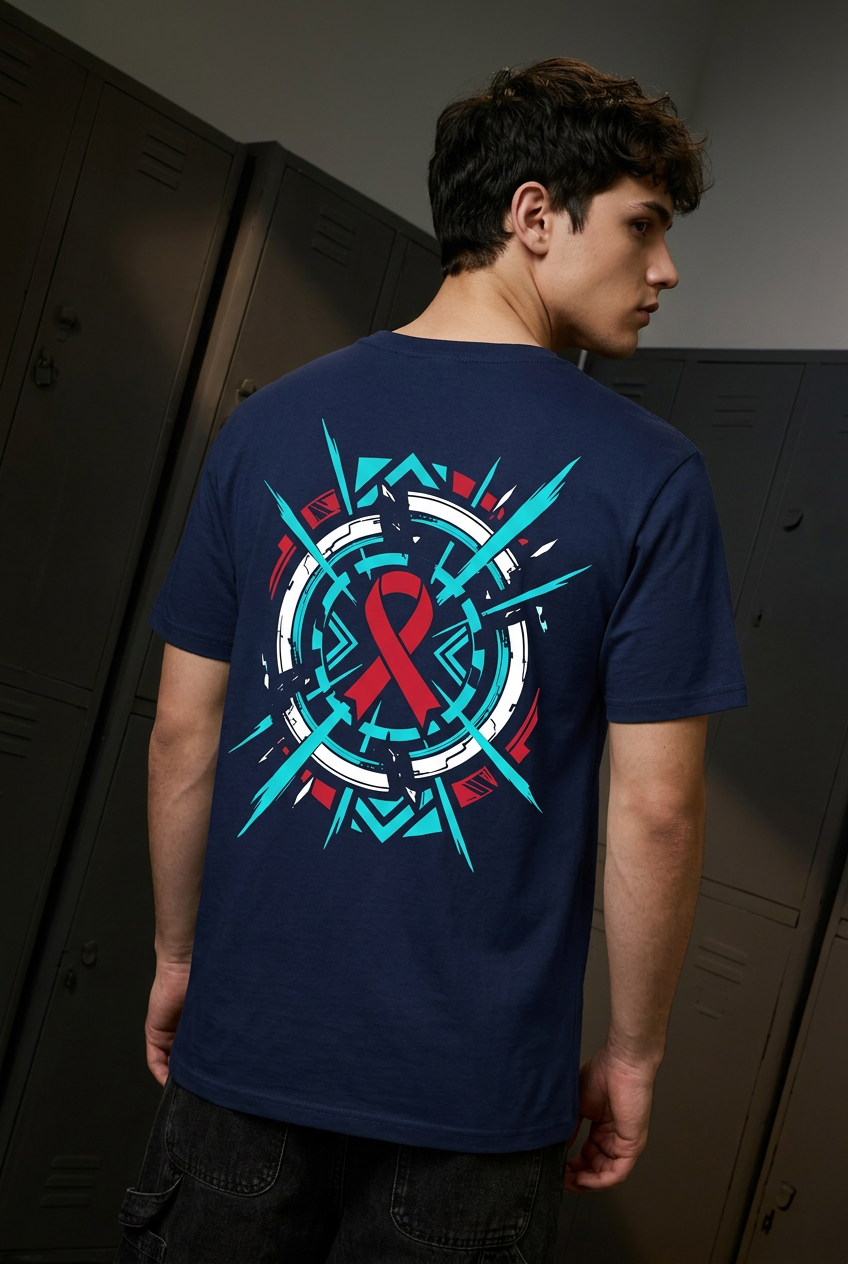 Android 18 navy tee back graphic