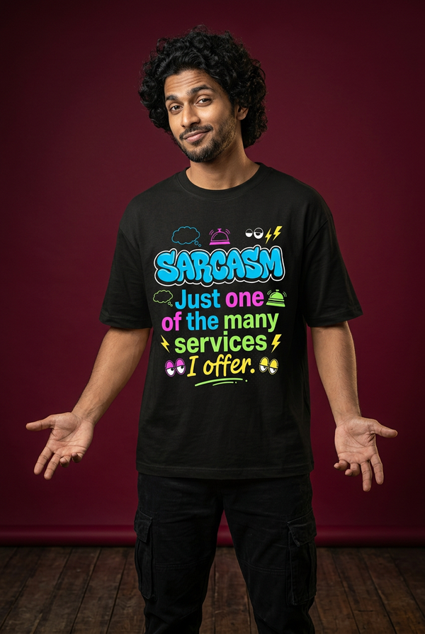 Sarcasm Oversize Drop shoulder t shirt