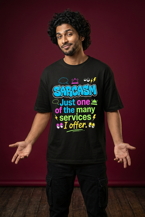 Sarcasm Oversize Drop shoulder t shirt