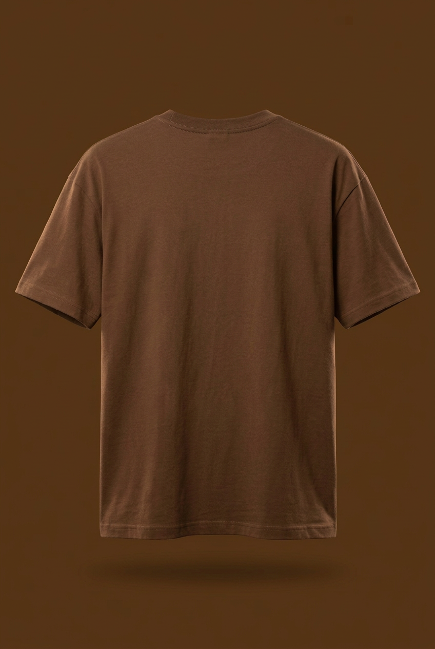 Plain coffee-brown tee back