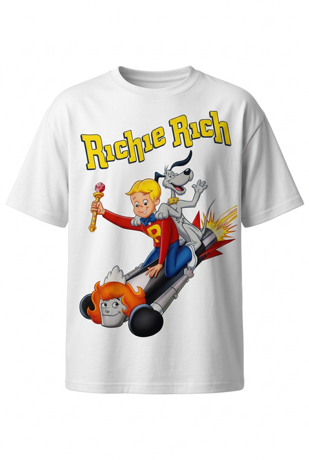 Richie Rich white tee front mockup