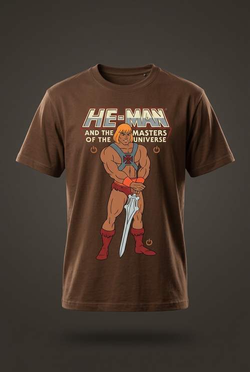 He-Man Coffee Brown Graphic Tee