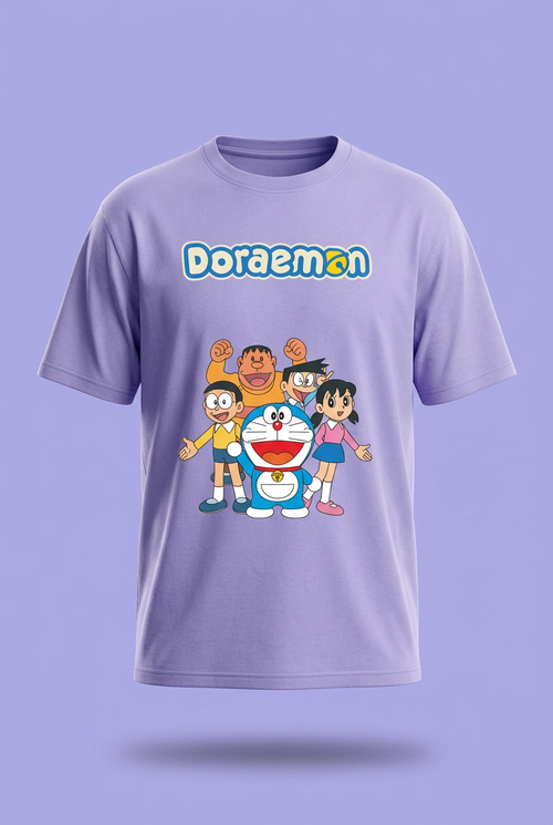 Doraemon & Friends Lavender Graphic Tee