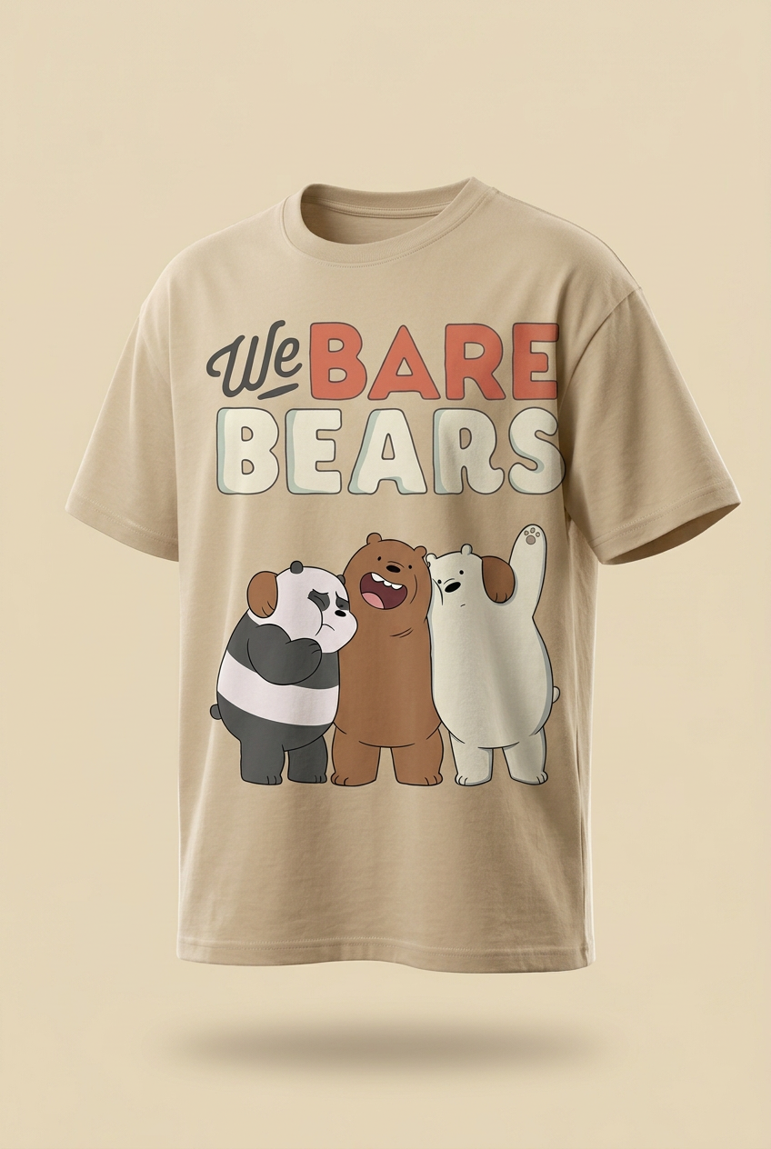 We Bare Bears relaxed regular-fit tee angled garment-only view