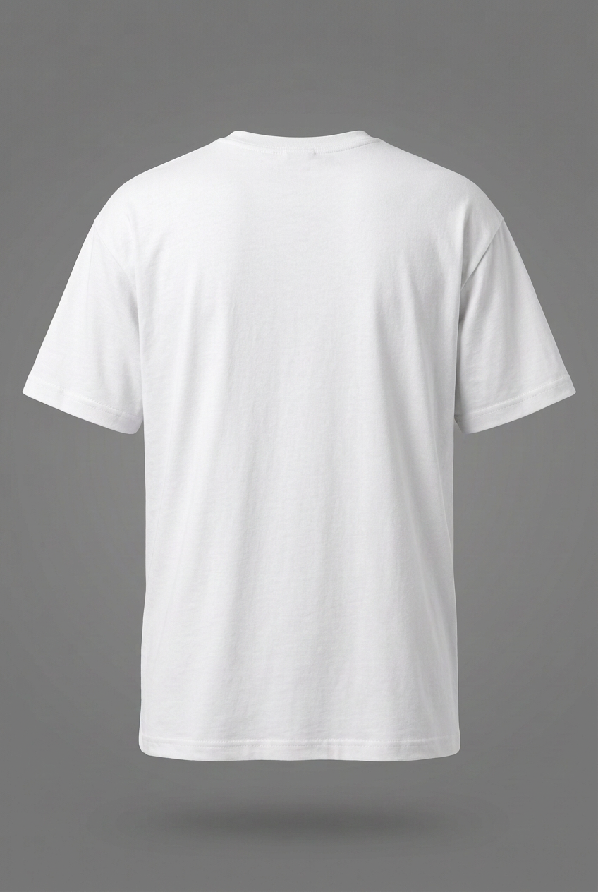 Plain white tee back