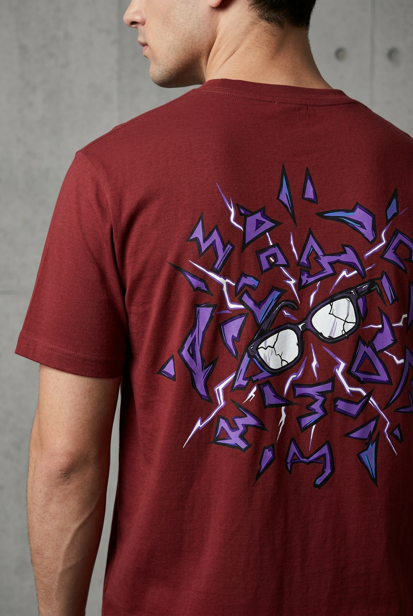 Gohan cracked-glasses and violet lightning back detail