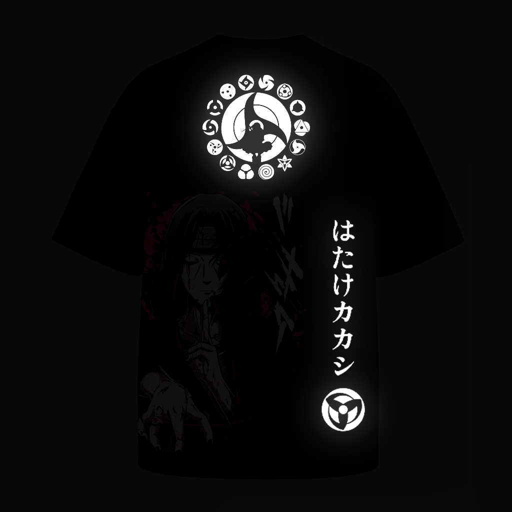 Itachi Reflective oversize drop shoulder t shirt