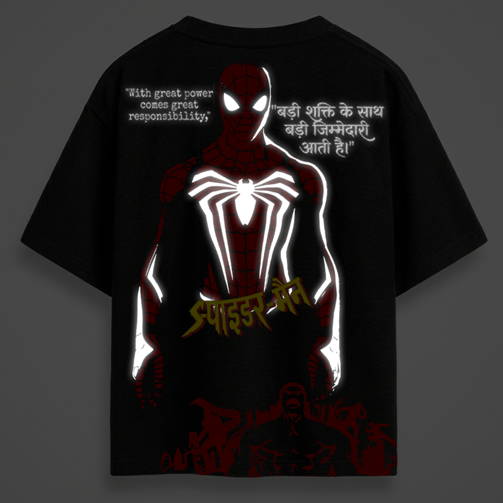 Spidey - EK NAYA DIN  Reflective oversize drop shoulder t shirt