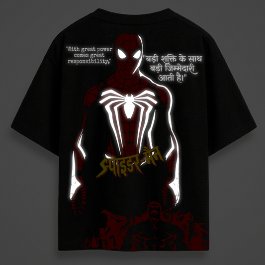 Spidey - EK NAYA DIN  Reflective oversize drop shoulder t shirt