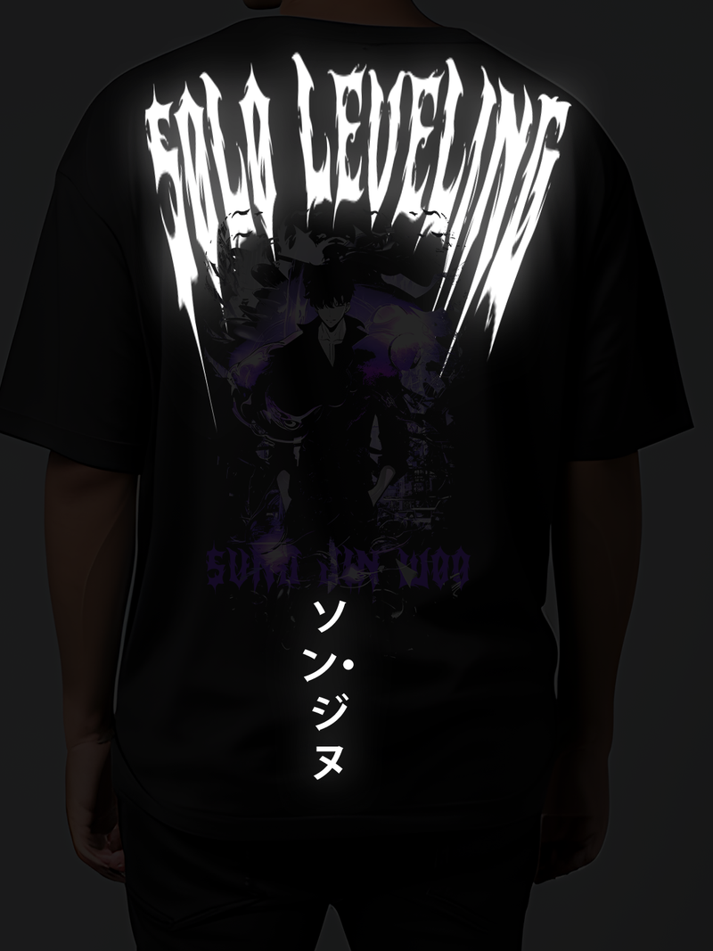 Sung jin woo Reflective oversize drop shoulder t shirt