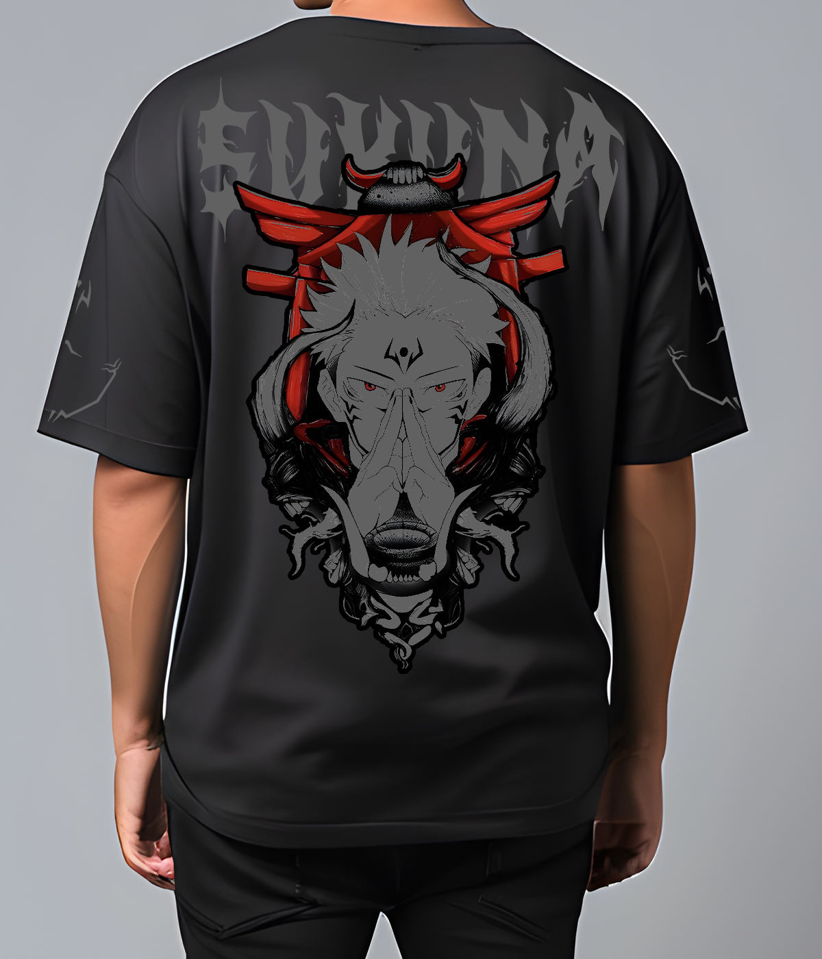 SUKUNA Reflective oversize t shirt