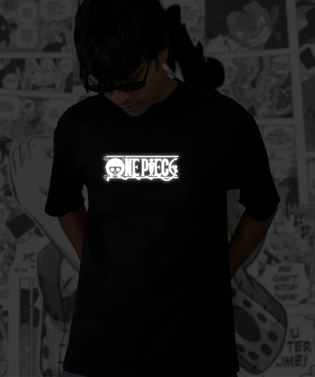 One piece Luffy Reflective glowing Oversized T-Shirts - Image 3