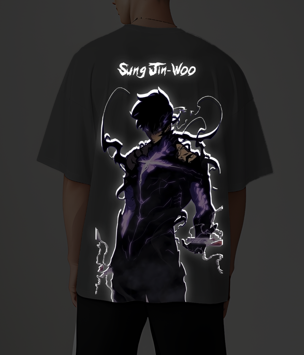solo leveling Classic reflective Oversized T-Shirts - Image 2