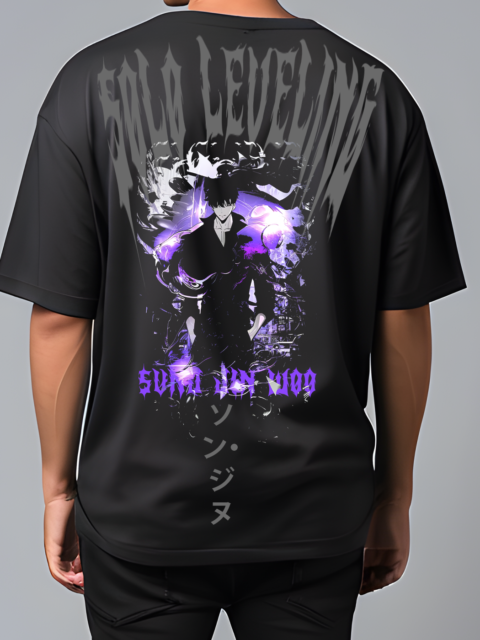 Sung jin woo Reflective oversize drop shoulder t shirt