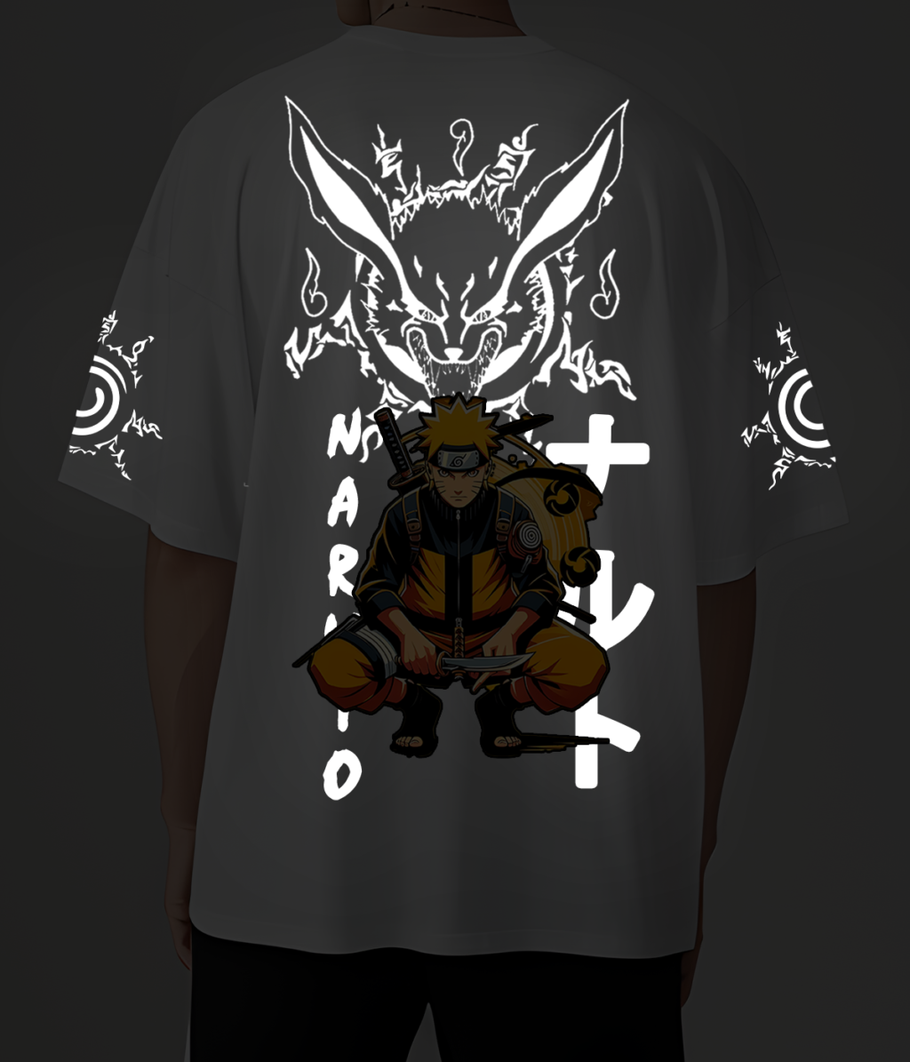 9 tails reflective Oversized T-Shirts - Image 2