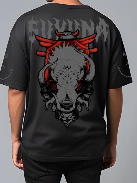 SUKUNA Reflective oversize t shirt