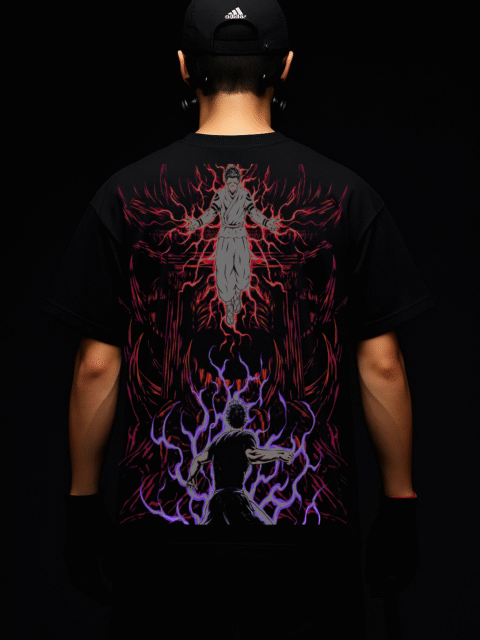 SUKUNA VS GOJO Reflective oversize t shirt