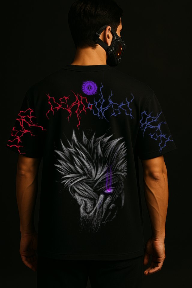 Hollow Purple oversize drop shoulder t shirt - Image 2